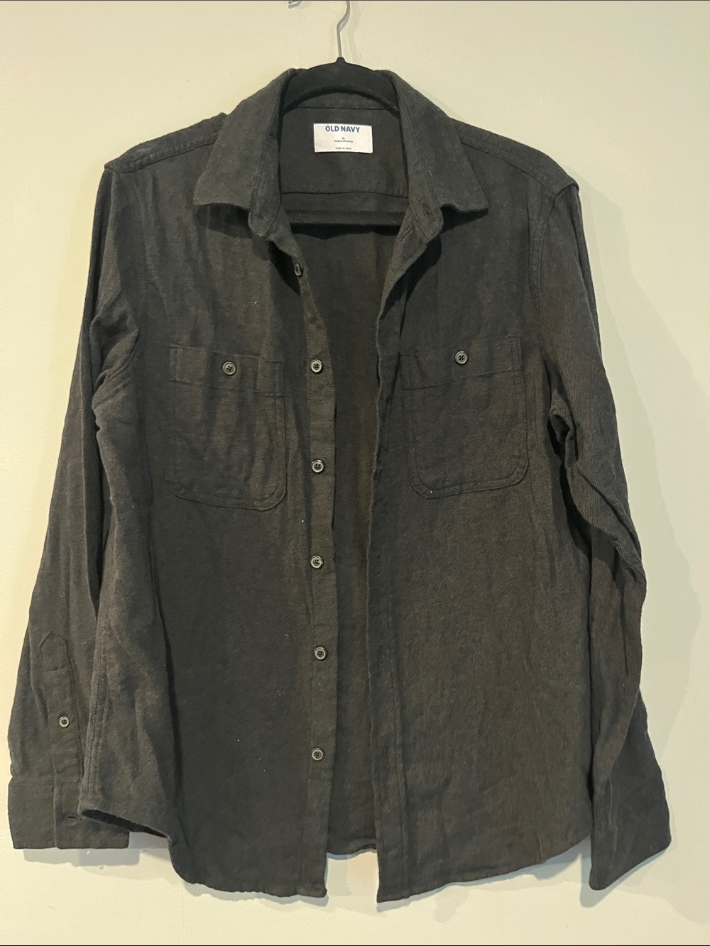 Old Navy Dark Charcoal Button-Front Shirt Jacket